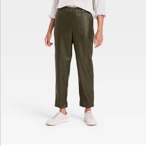 Faux Leather High Rise Ankle Pants